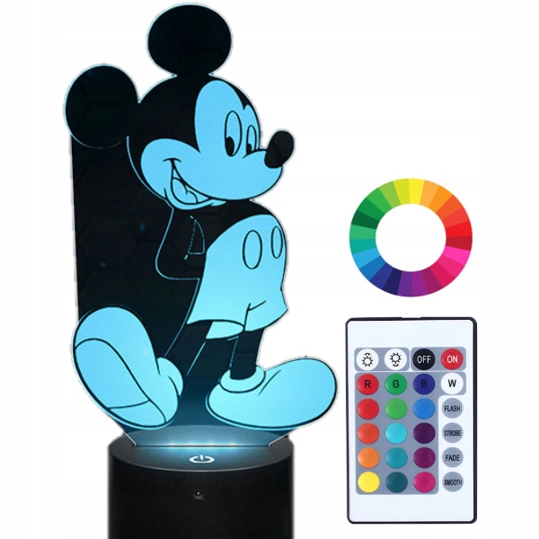 

Lampka Nocna z Imieniem Myszka Miki 3D Led