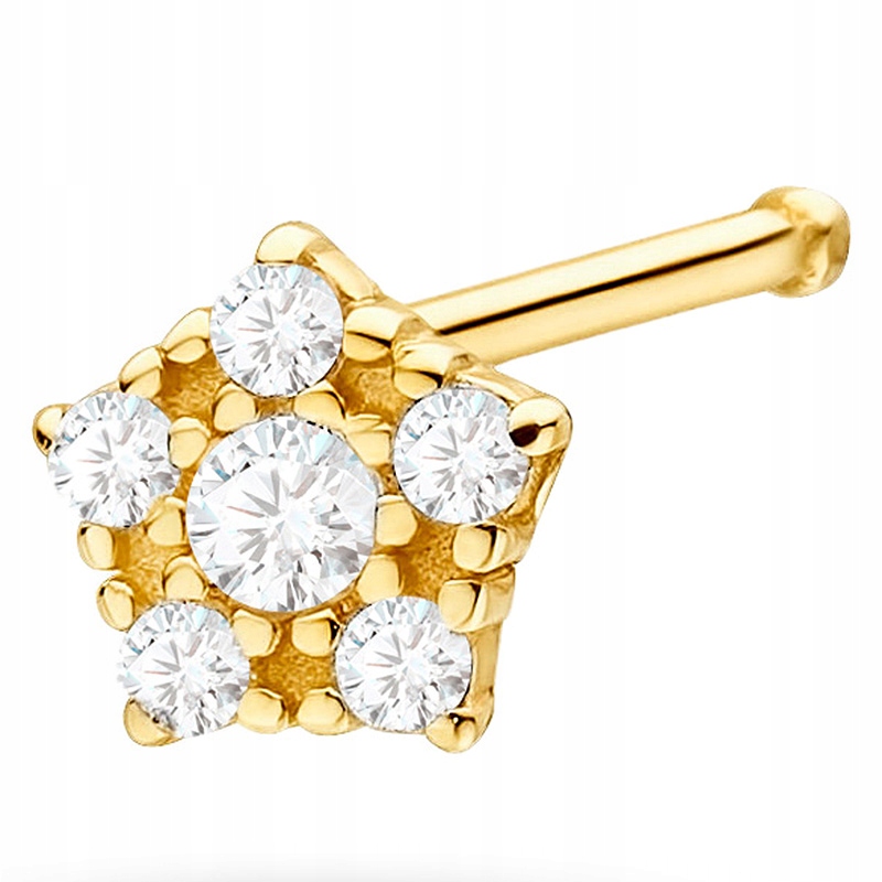 Zlatý Náušník na nos pr. 585 Hvězda s zirkony