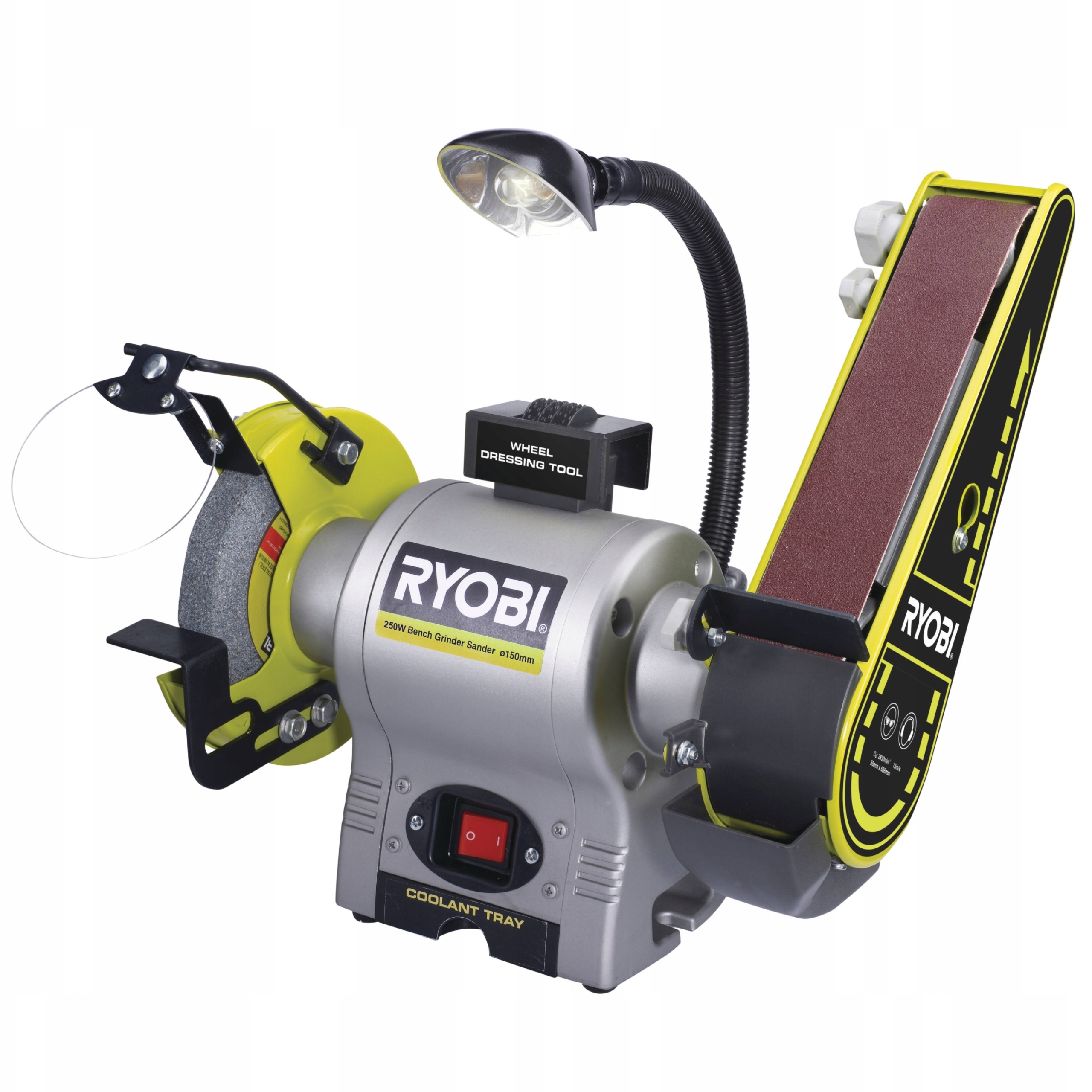 Ryobi RBGL250 250W Kamenná Jednoduchá Stolní Bruska S Pásovou Bruskou