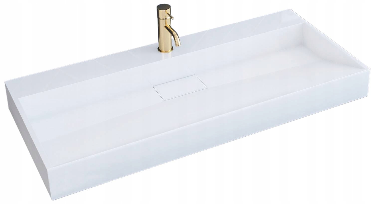 Umývadlová Jednotka Rea Goya 100 cm Biela Na Dosku Veľká Obdĺžniková