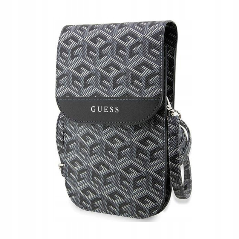 Guess GCube Stripe Phone Bag – taška s přihrádkou na smartphone (černá)