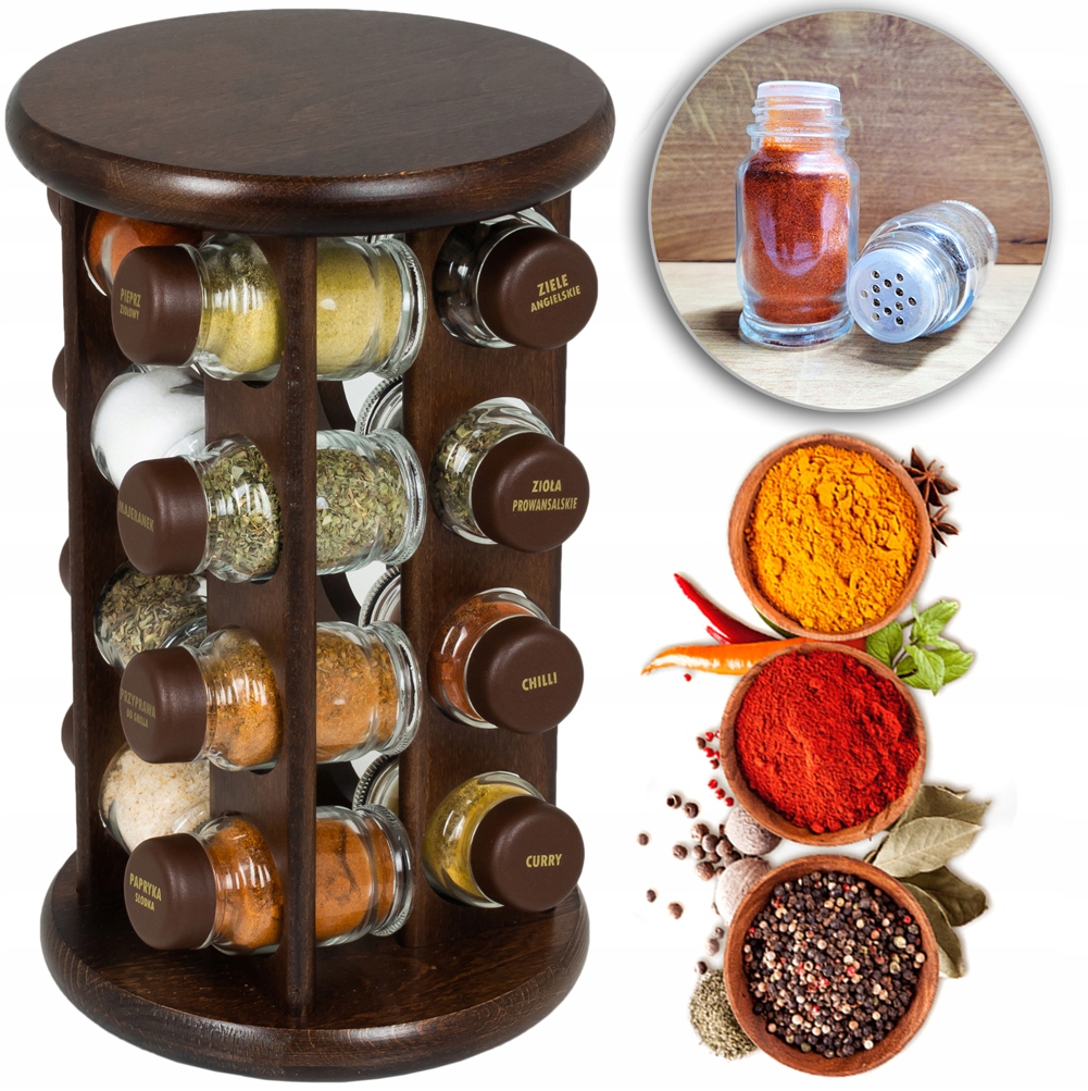 Otočný Stojan Na Koření S 16 Kořenkami Sada