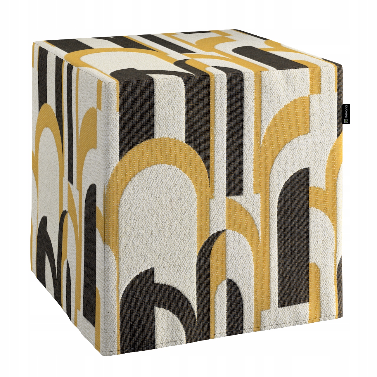Pufa kocka 40 x 40 x 40 cm čierno-žltá