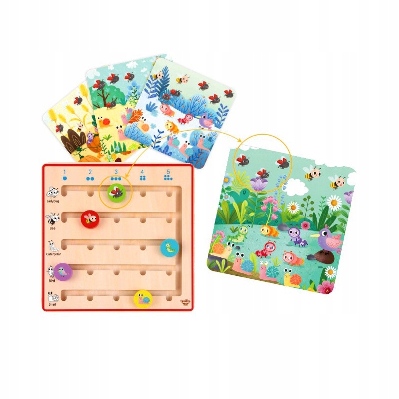 

Tooky Toy Drewniana Gra Nauka Liczenia Zwierzątka