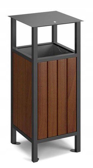 KOSZ na śmieci Ogrodowy Parkowy Onyx A z daszkiem