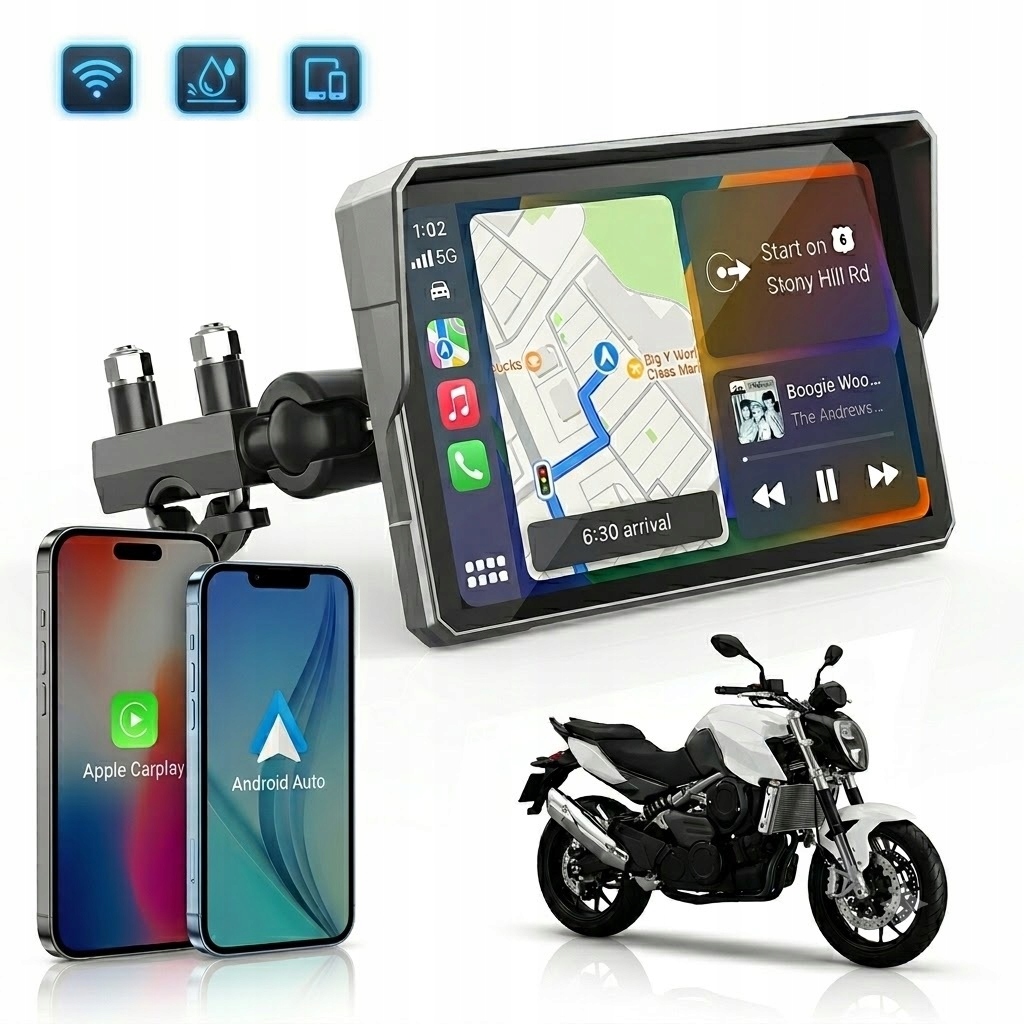 Tablet Stacja Motocyklowa Multimedialna Nawigacja Carplay Android Auto Pro