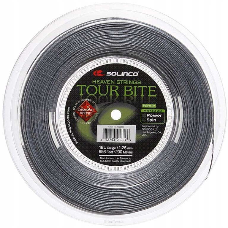 Naciąg tenisowy Solinco Tour Bite Diamond Rough 1.20 szary