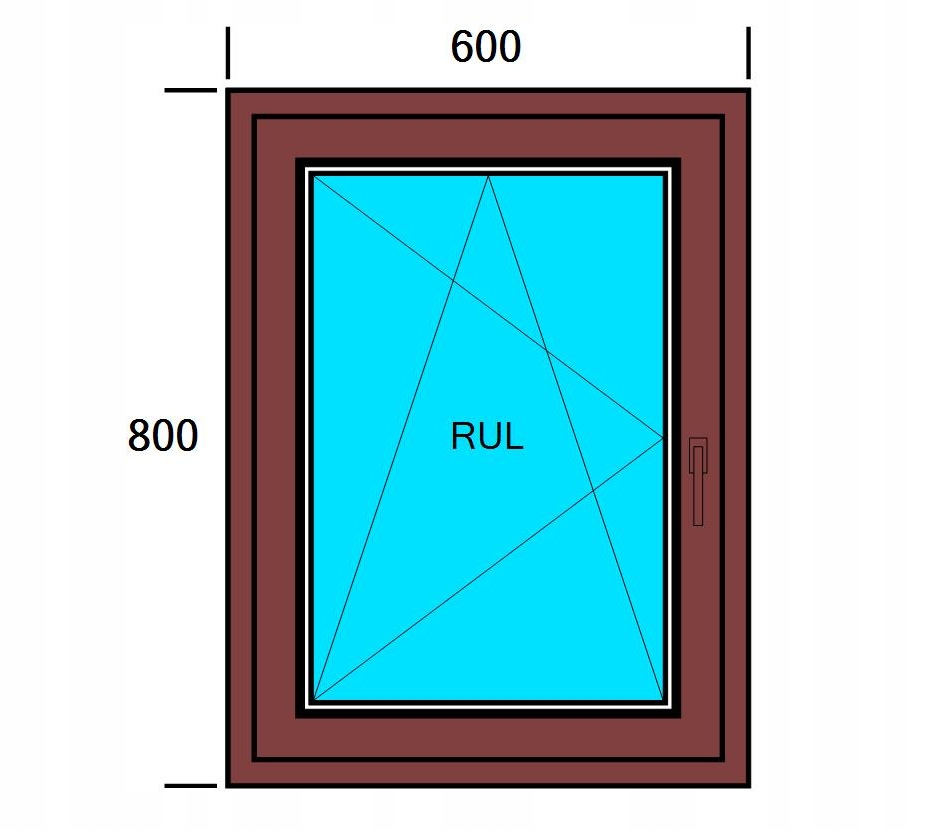 OKNA PCV 600x800 RU ZEWNĘTRZNY ZŁOTY DĄB, LEWE (OKN - RUL10001) • Cena ...