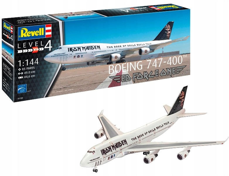 Iron Maiden Ed Force One Boeing 747-400 Revell 03780 v měřítku 1/144