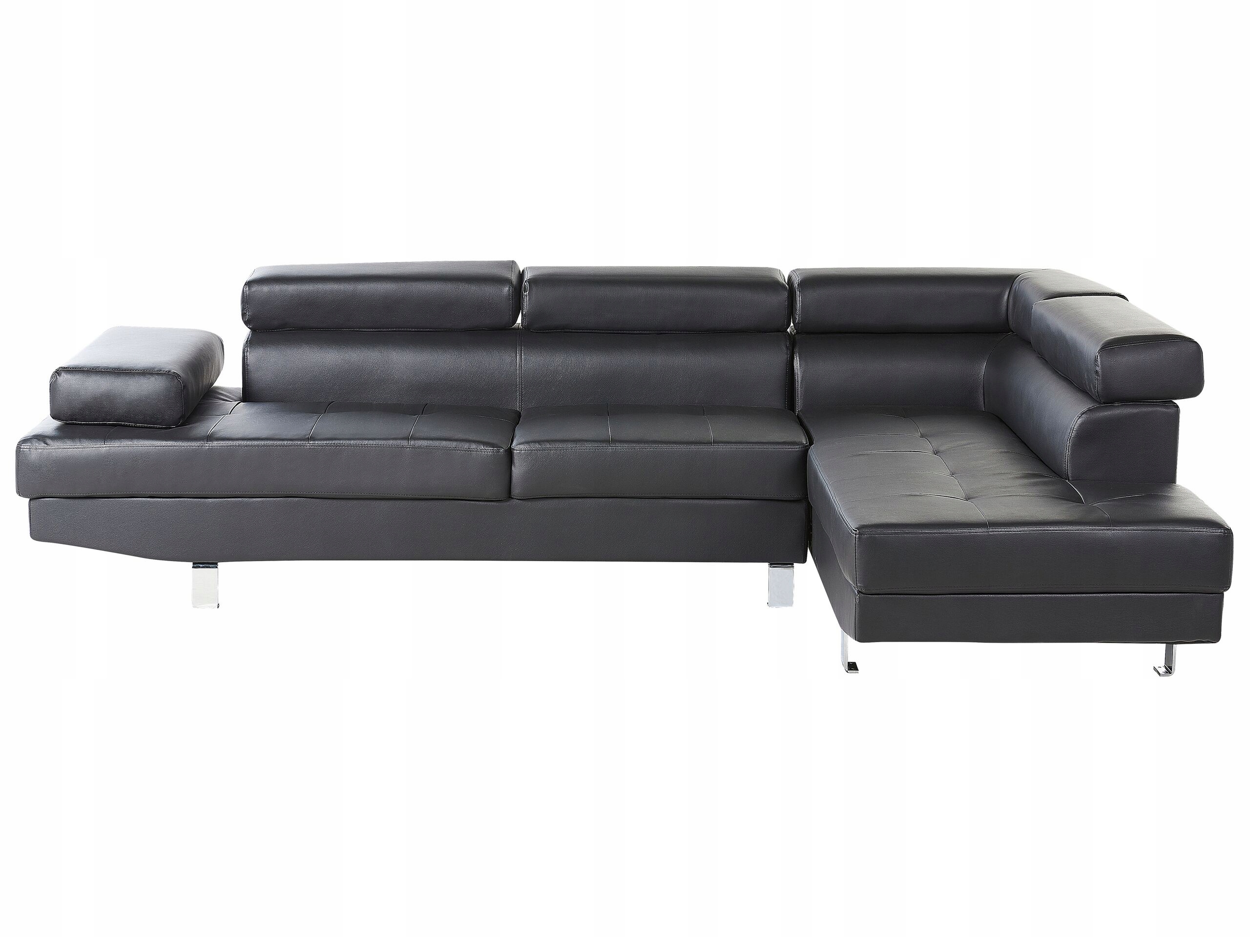 Narożnik sofa ekoskóra czarna