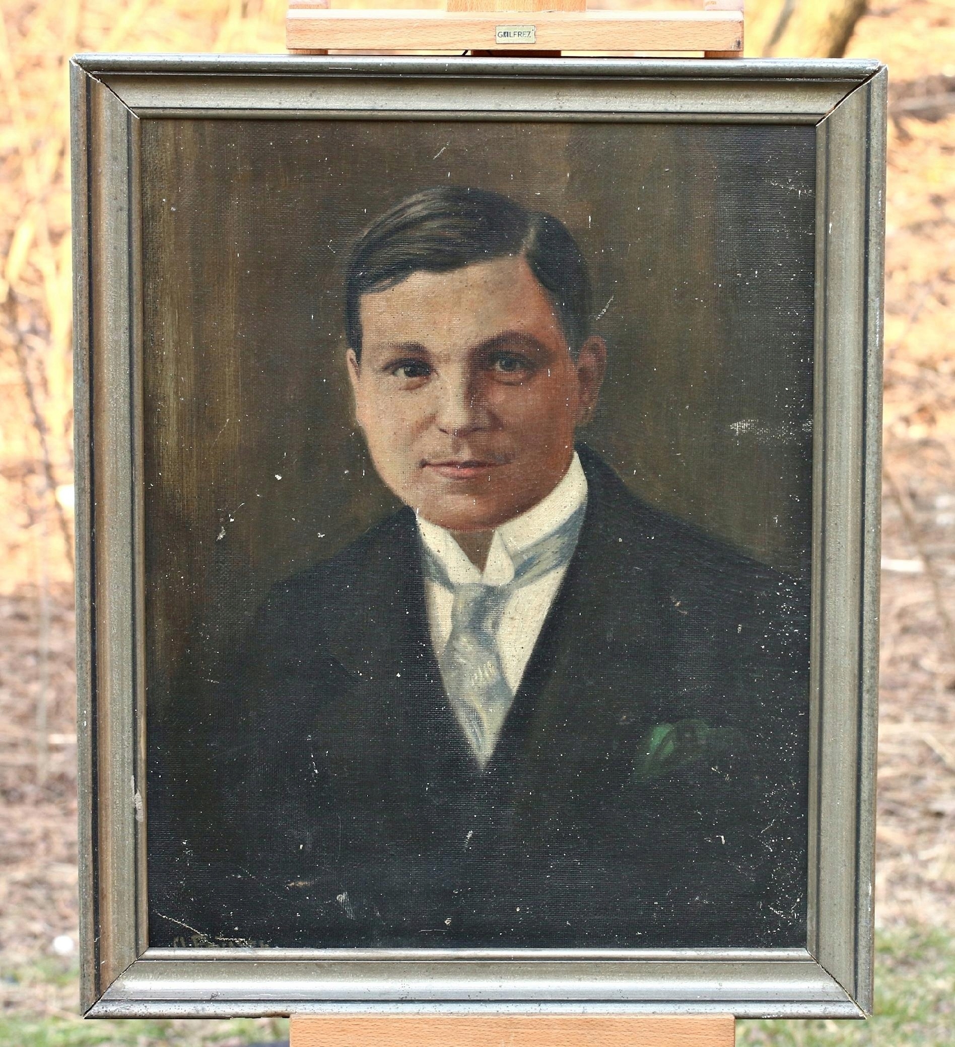 PORTRET MĘŻCZYZNY - STARY, MALOWANY OBRAZ OLEJNY