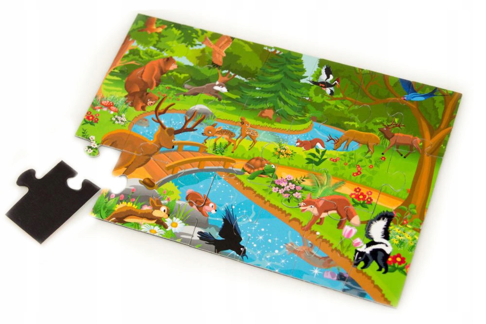 

Puzzle magnetyczne klocki magnes Las 21 El