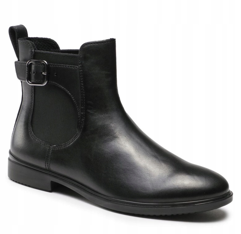 Ecco Dámské Kotníkové Boty Černé, Klasické, Kožené S Ozdobou 40 6DA