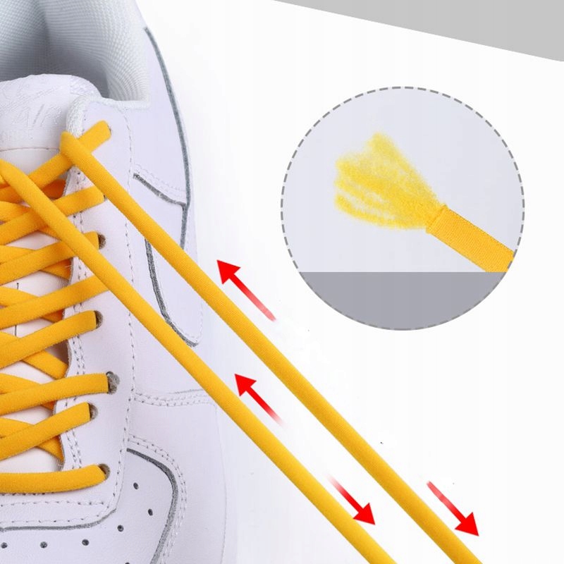 SZNURÓWKI ELASTYCZNE GUMOWE_bez wiązania_16 kolor Rodzaj okrągłe