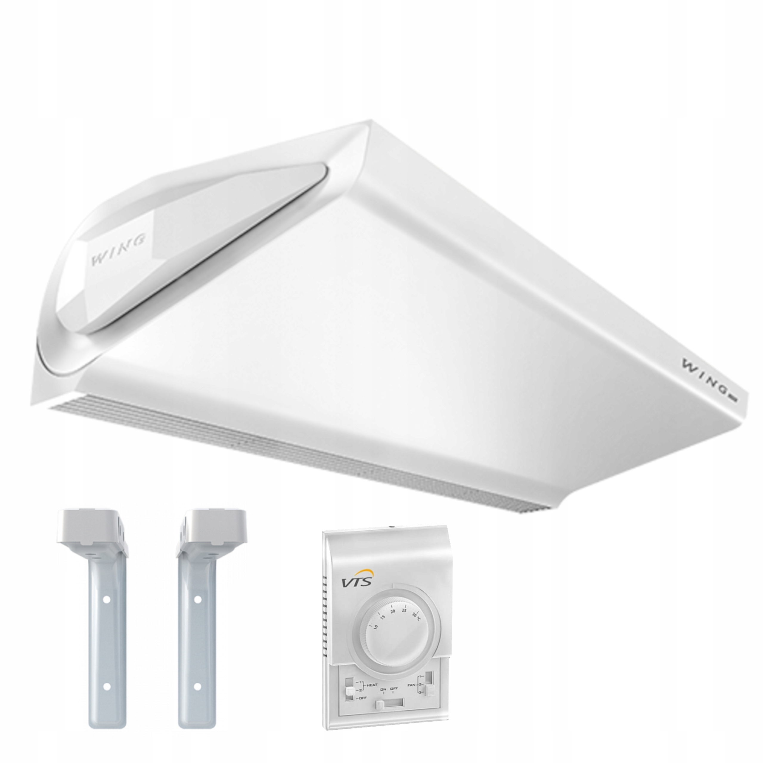 Silná Elektrická Vzduchová Clona 100 CM 6000 W, Držáky, Ovladač Wing