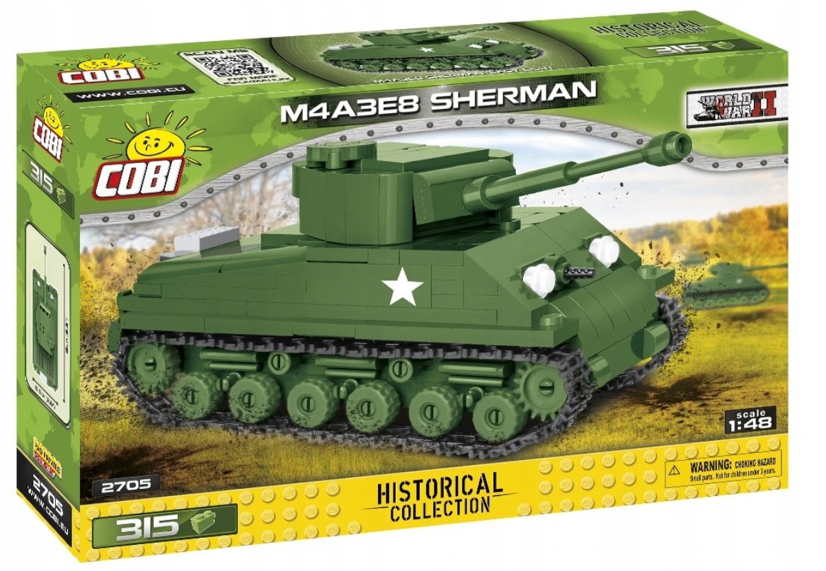 Klocki Cobi Hc Wwii 2705 Czołg M4A3E8 Sherman 315