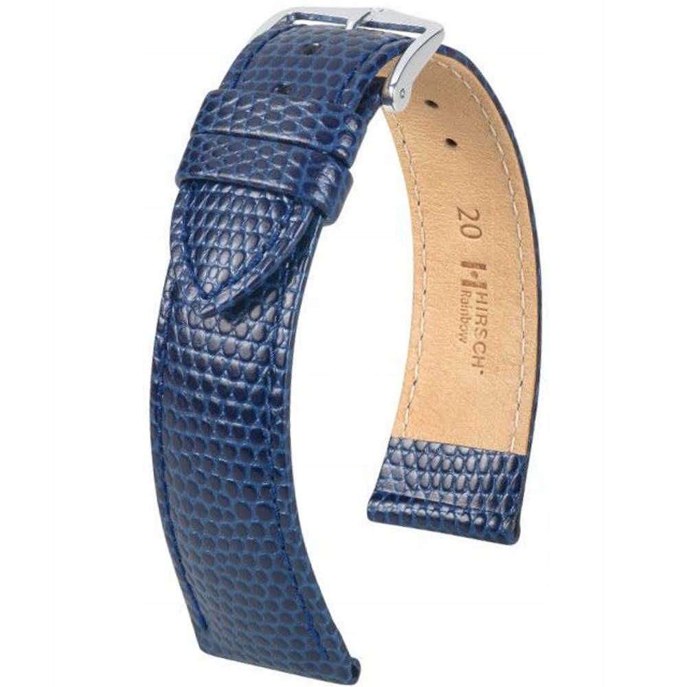 Modrý kožený opasek 20 mm Hirsch Rainbow