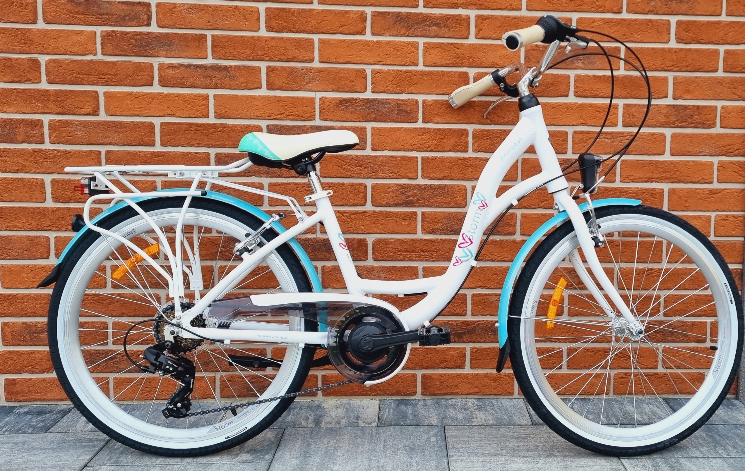 Rower Storm Princess koło 24 cale 6 biegów rama 14 cali biały/ turkus