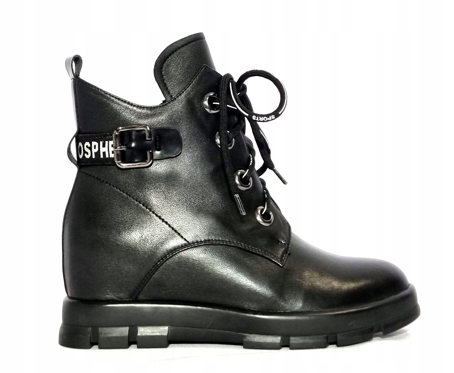 Kožené kotníkové boty na klínku Loretta Vitale kotníkové boty WR081-T404 černé r39