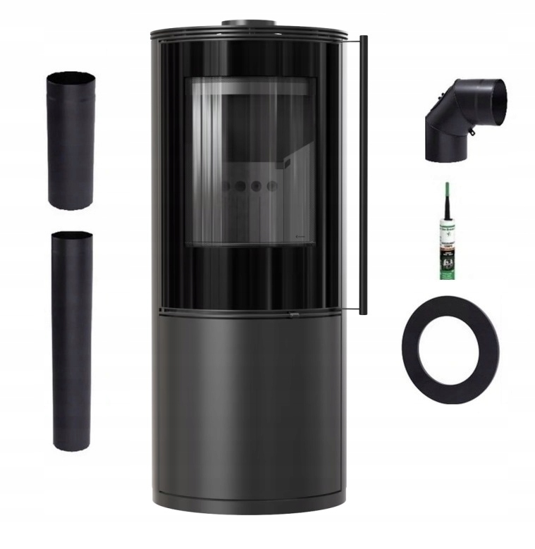 Kamna Stojící Ocelová Sporák Sven Černý Sada