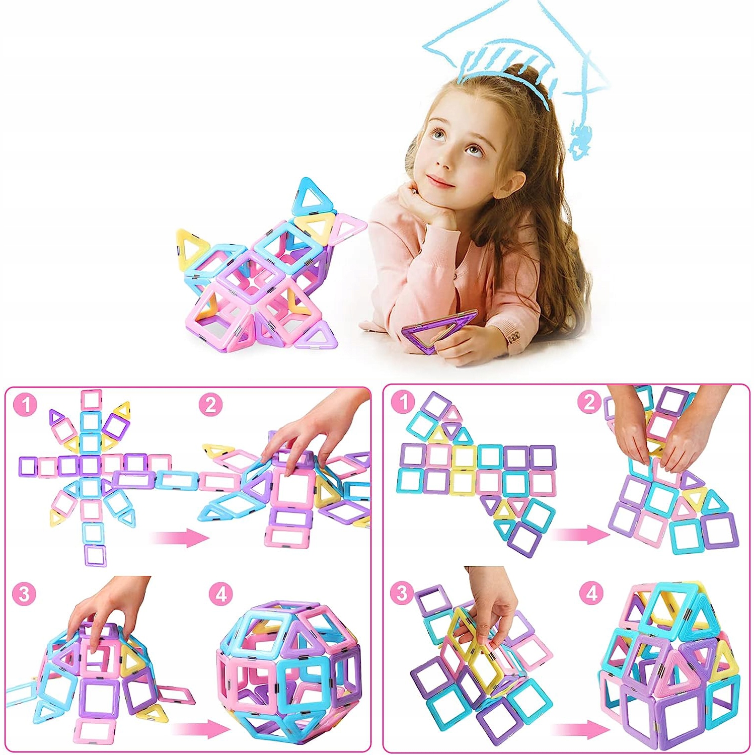 MAGNETYCZNE KLOCKI ZABAWKA MAGNETYCZNE PŁYTKI KLOCKI KONSTRUKCYJNE 40 SZT Rodzaj brak informacji