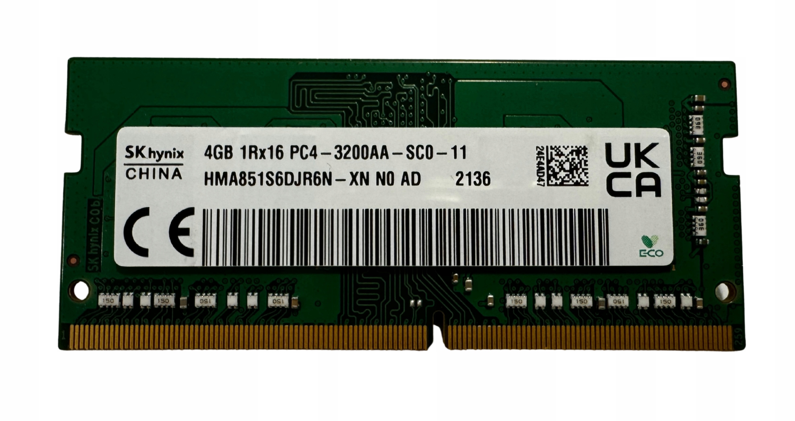 DDR4 4GB Sodimm 1Rx16 PC4-3200AA-SC0-11 Sk Hynix