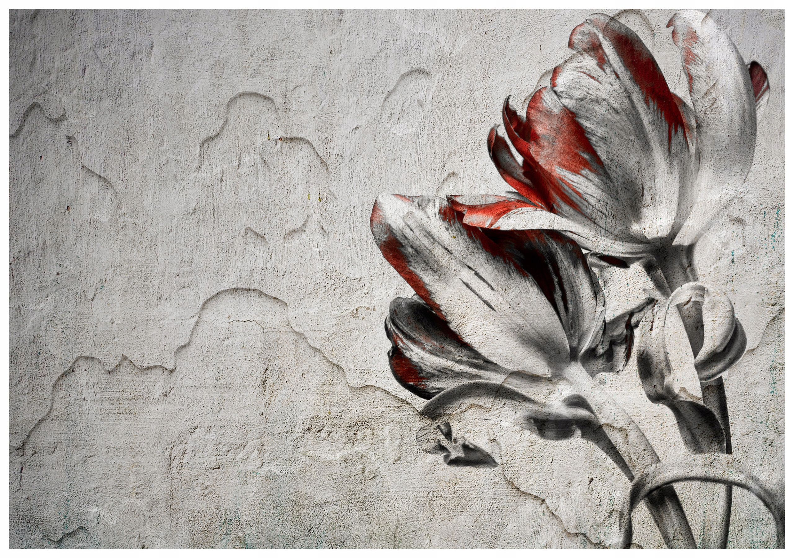 Vliesová fototapeta Tulipány Červené akcenty na zdi 400x280 lepidlo