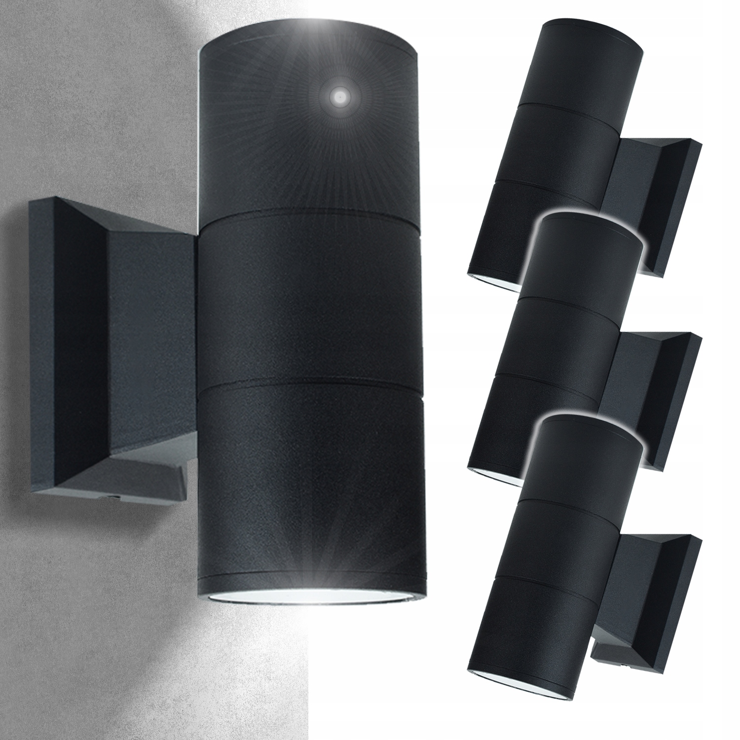 4x Vodotěsná venkovní nástěnná lampa IP44 Dekorativní zahradní terasová lampa