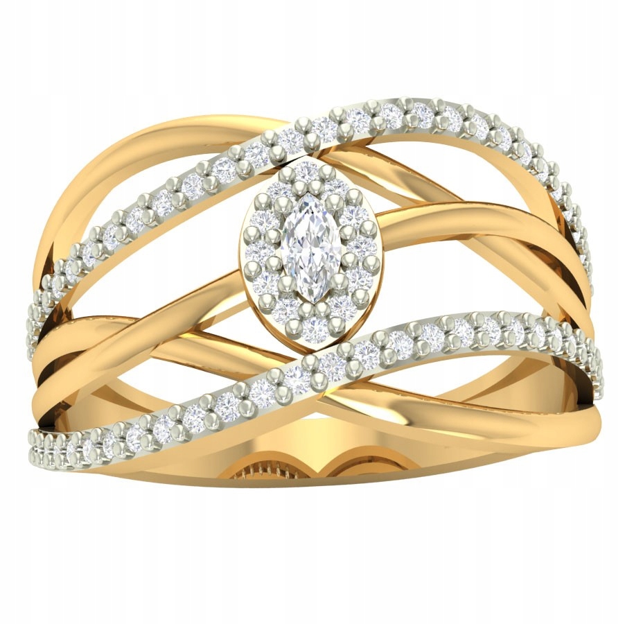 Prstýnek Se Zirkony, Proklínanými Třpytkami Zlato Ryzost 585