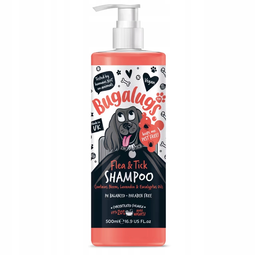 Šampon proti blechám a klíšťatům pro psy Neem Bugalugs 500 ml