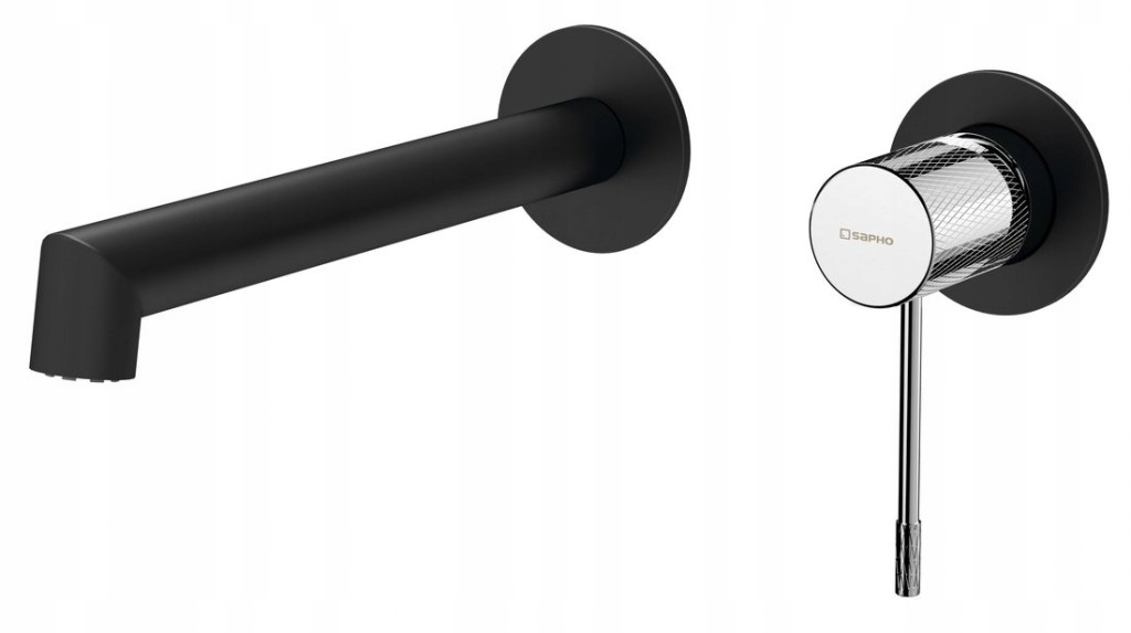 Solaris podomietková dvojprvková umývadlová batéria, čierna mat/chróm (WD008B