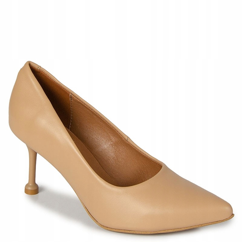 LaRoni 3927 Béžové Nude Kožené Lodičky Na Podpatku 41