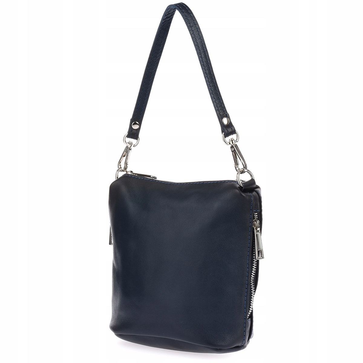 Kožená kabelka malá kabelka přes rameno Italská kůže tmavě modrá T85