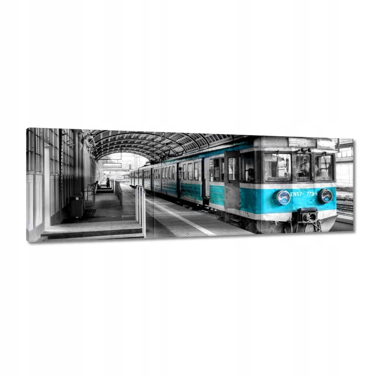 Obrazy 150x50 Tyrkysový vlak Pkp
