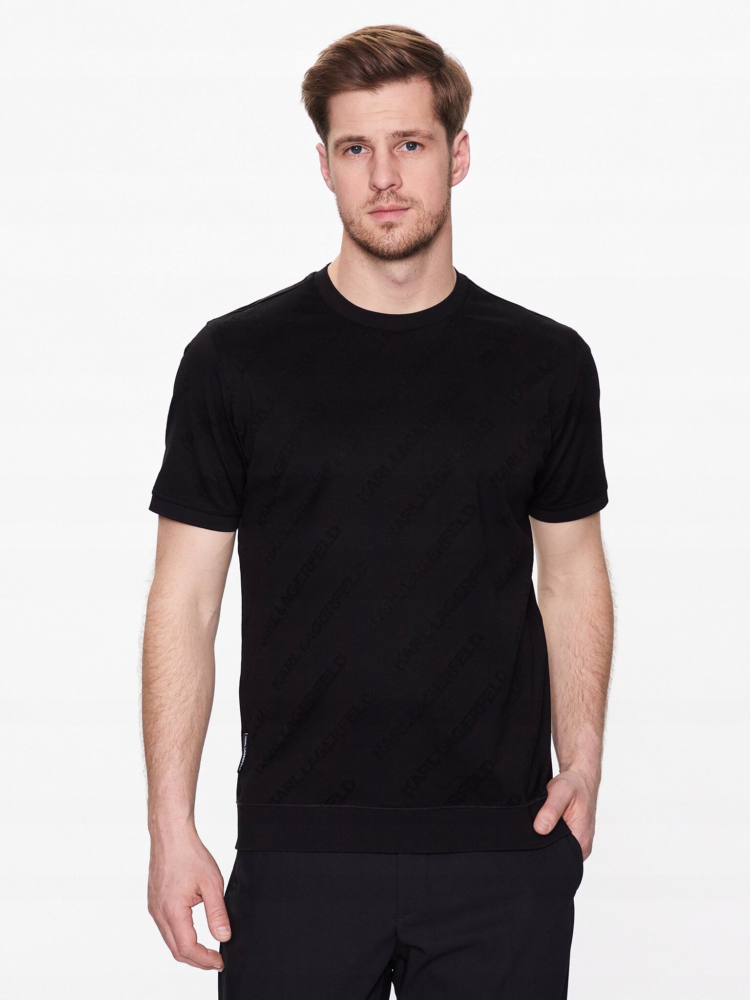 Karl Lagerfeld T-Shirt 755005 532201 Czarny Regular Fit