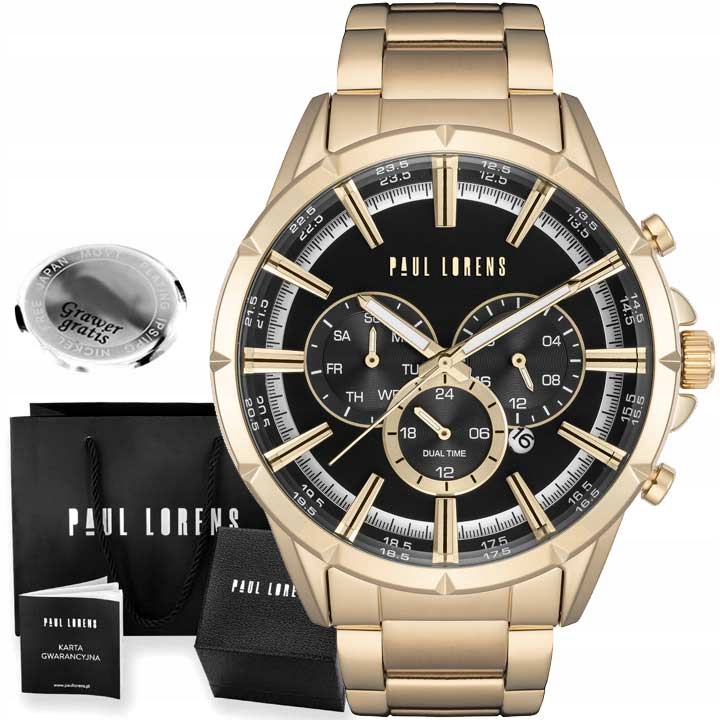 Pánské hodinky Paul Lorens Luxury Multi-datumovka barvy Box +gravírování