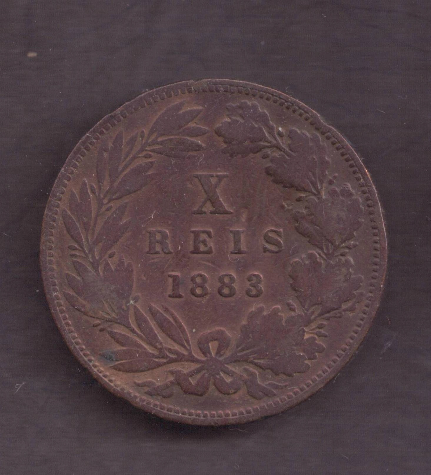 Portugalia - 10 Reis 1883 rok