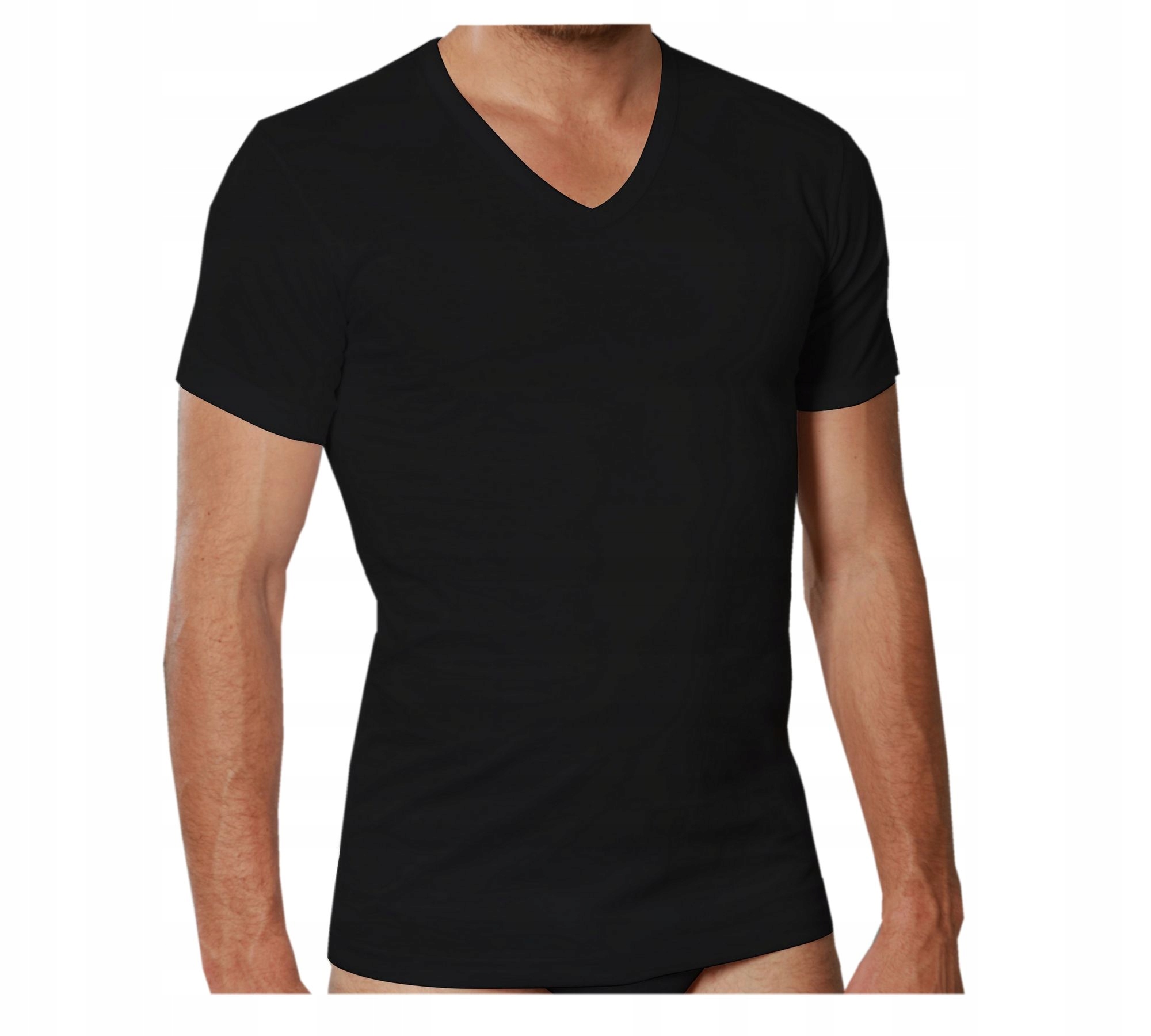 4szt Podkoszulek męski NOTTINGHAM czarny V-neck L Rozmiar L