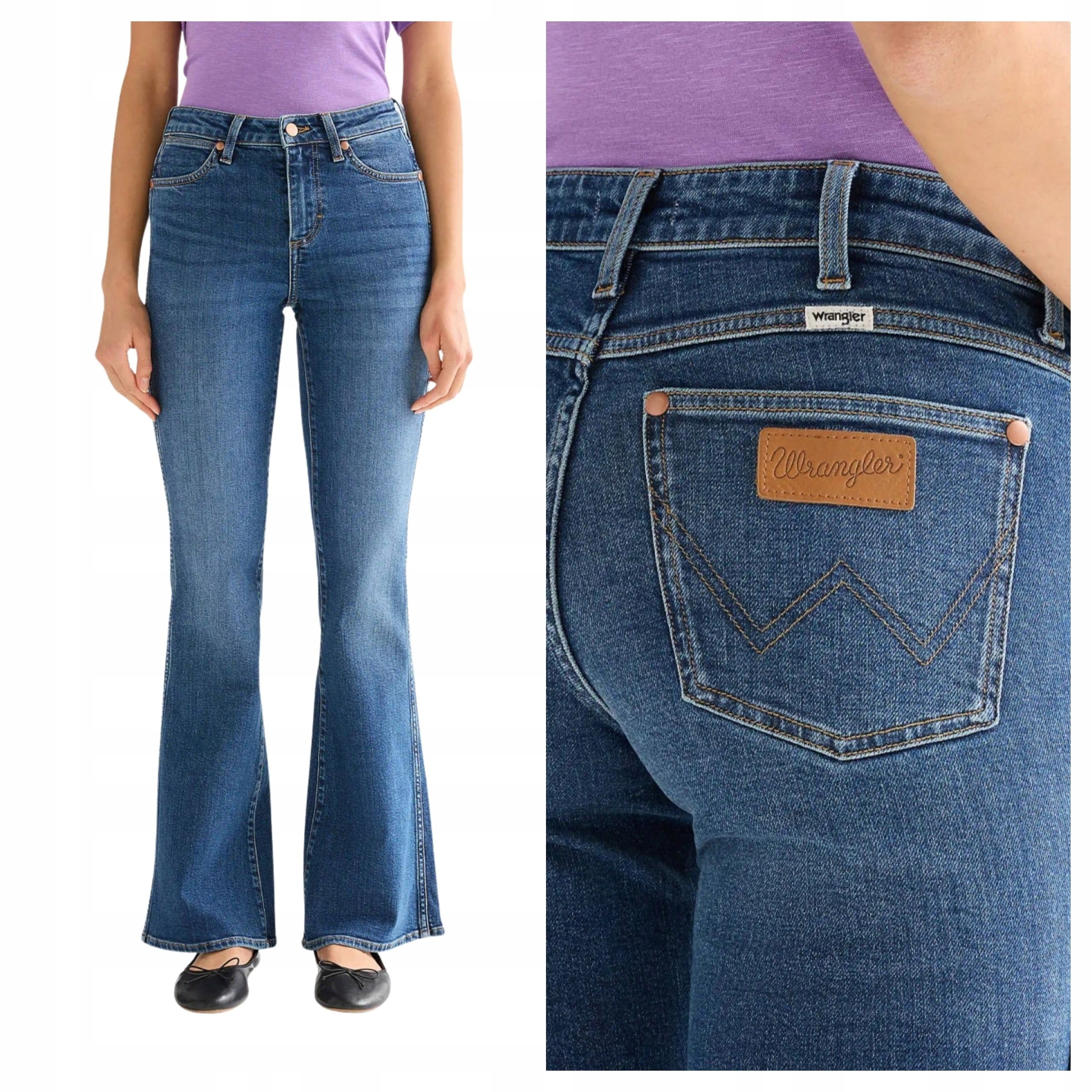 Wrangler Montana Dámské džíny Bootcut Rozšířené modré W29 L32