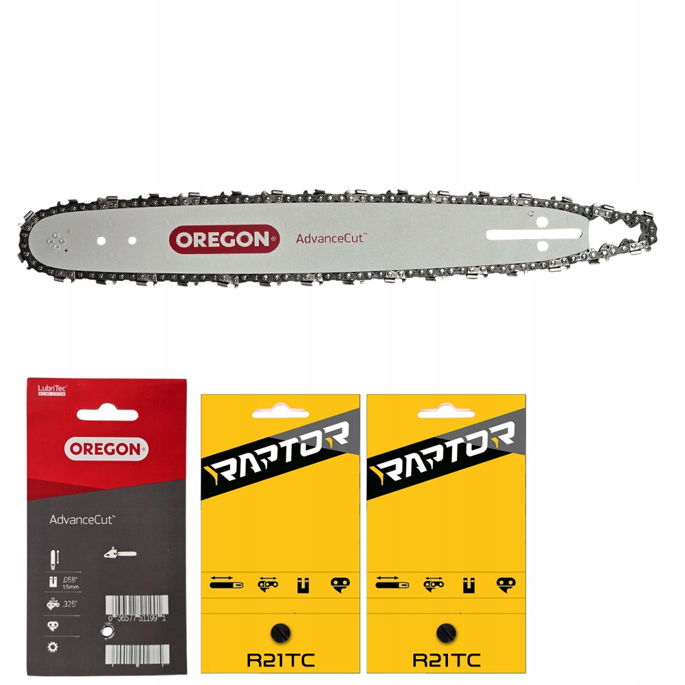 2x reťaz Raptor vodiaca lišta pre Nac CST61-50AC 45 cm .0325" 1,5 mm