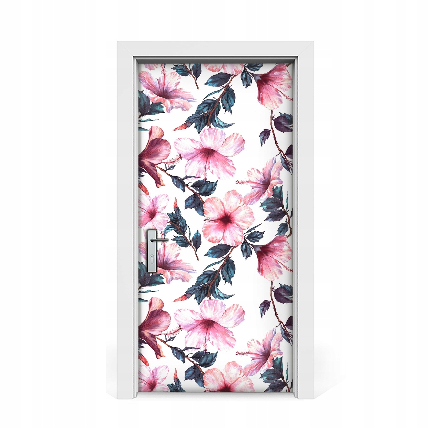 

Naklejka na drzwi Różowe kwiaty hibiskusa 95x205