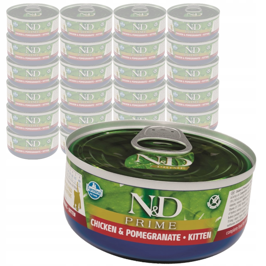Levně Farmina N&d Prime Kitten 24x70g Vlhké Krmivo pro koťata Kuře s granátovým jablkem