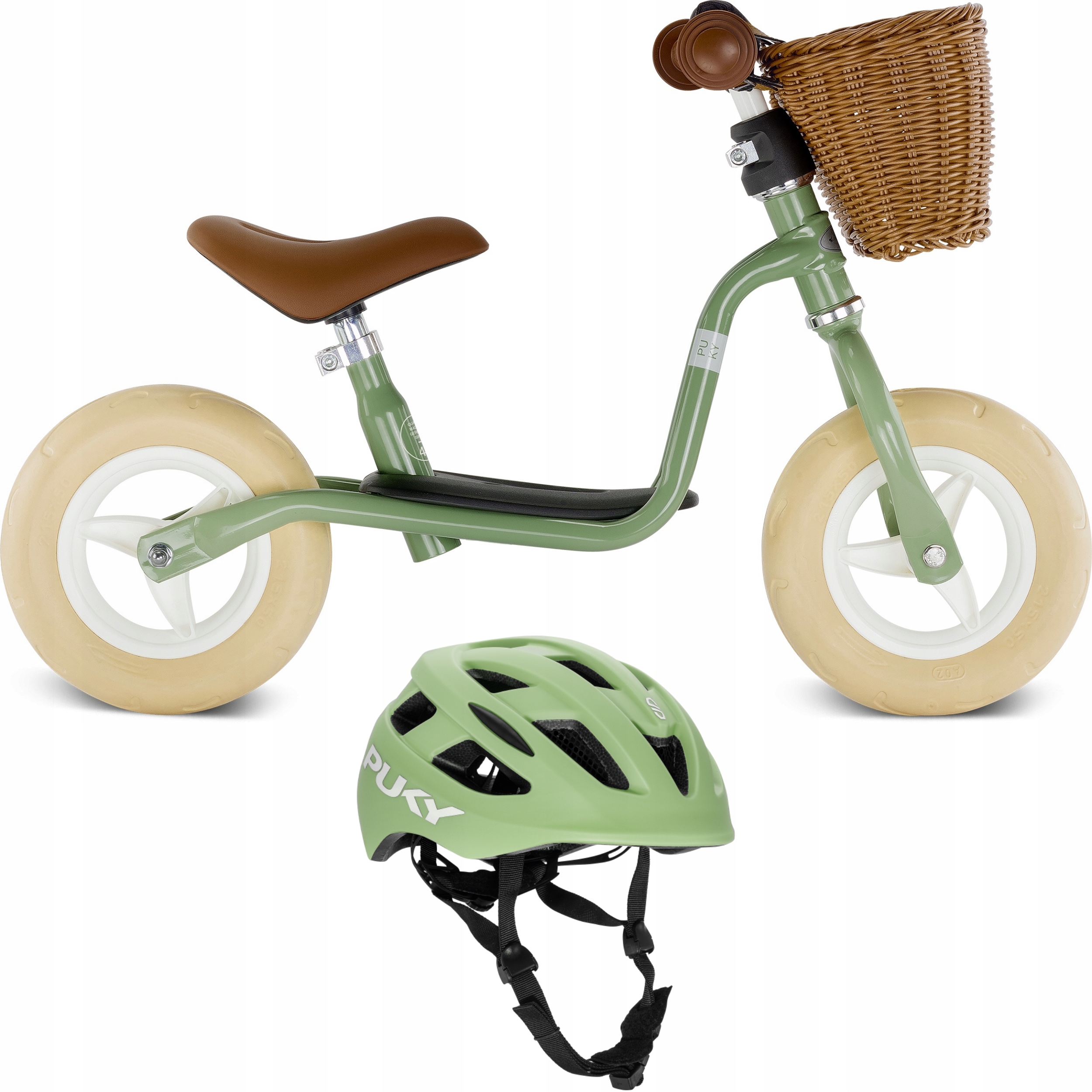 Rowerek biegowy Puky Lr M Classic retro zielony 4093 koszyk kask Puky