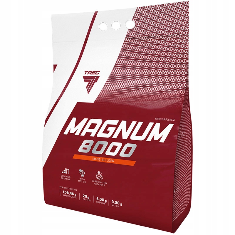 Trec Magnum 8000 5450g Strawberry Energia Kalorie Masa Gainer Sacharidy