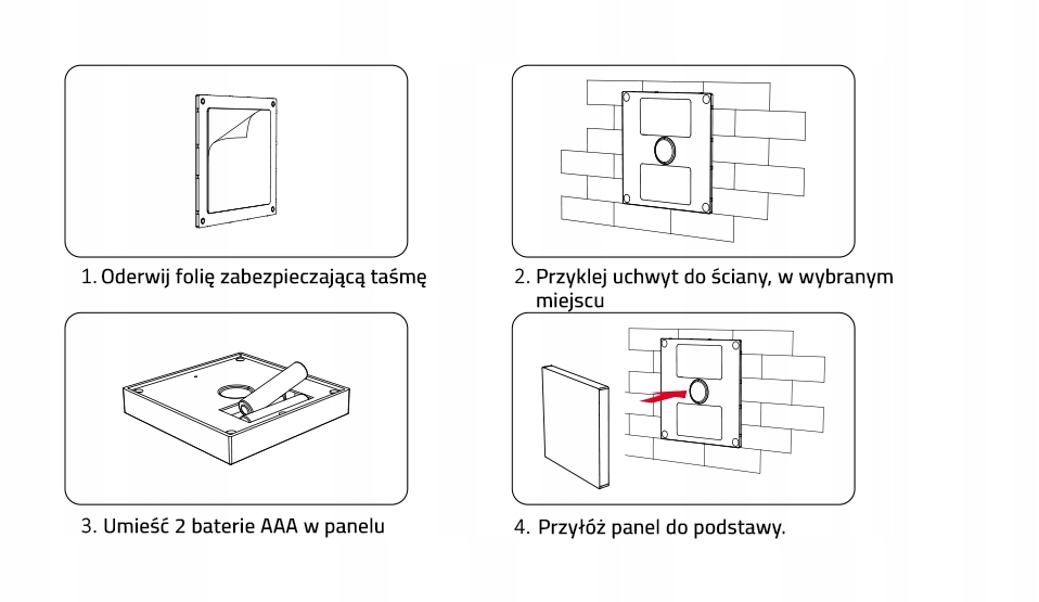 Panel pilot szklany ścienny BIAŁY do oświetlenia LED mono Milight Miboxer Waga produktu z opakowaniem jednostkowym 0.3 kg