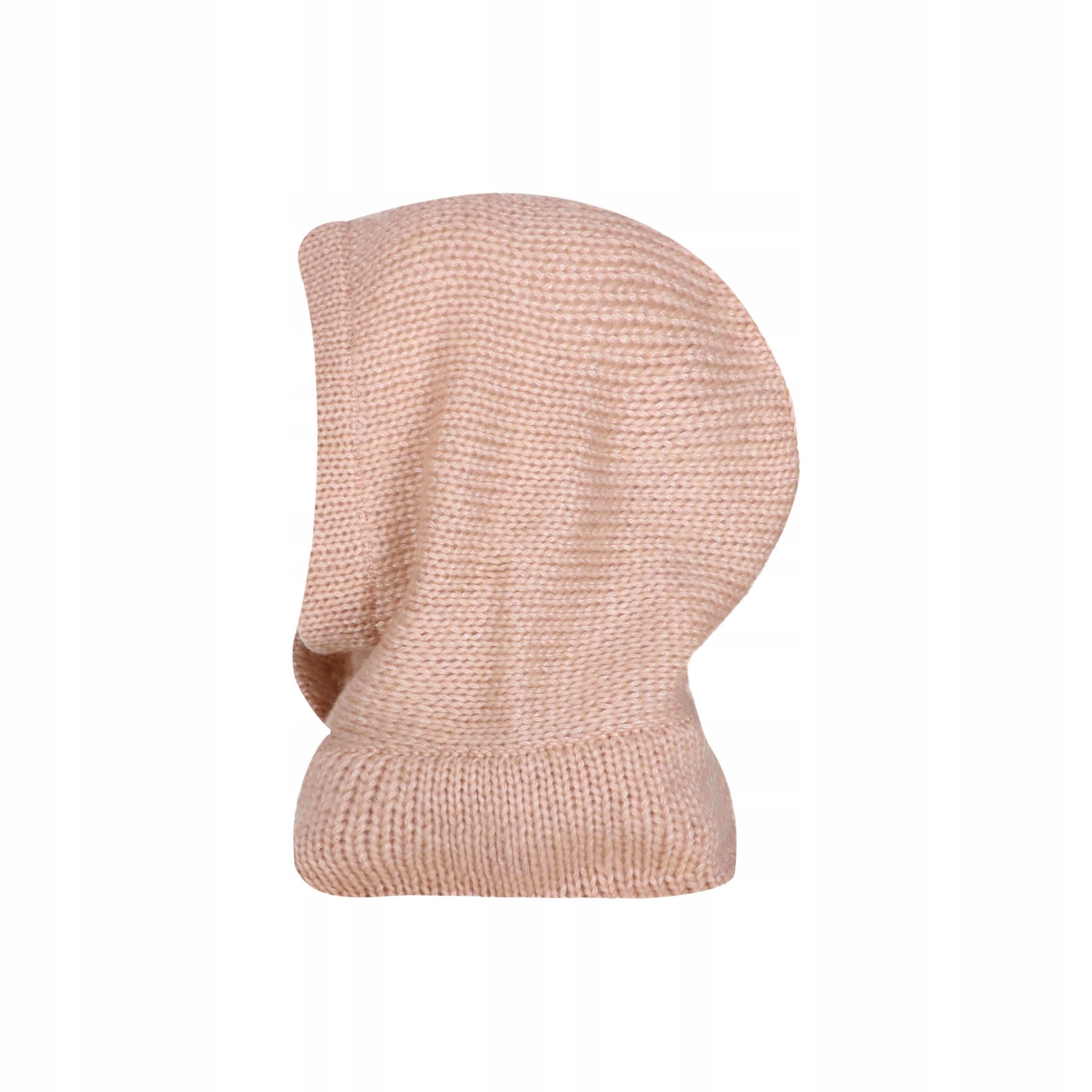 Módní dámská vlněná nákrčník balaclava kapuce tunelem, béžová, merino viskóza