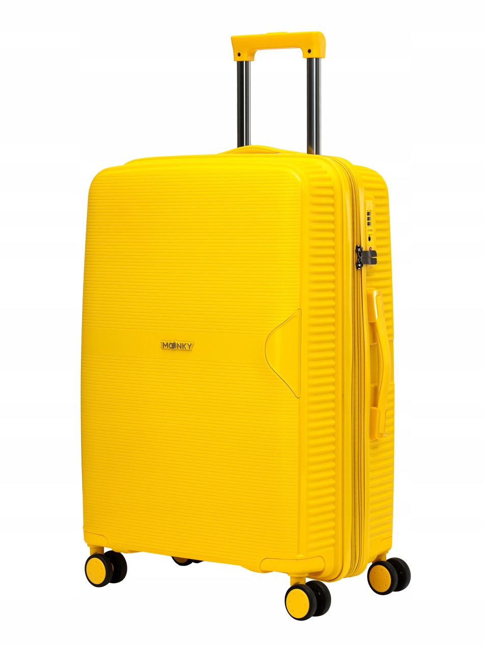Střední Kufr tvrdý 66 cm polypropylen Tsa 4 kolečka Blu Moonky Žlutá