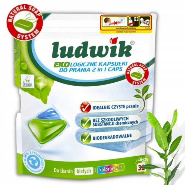 

Kapsułki do prania tkanin Ludwik Eko 2w1 32 szt.