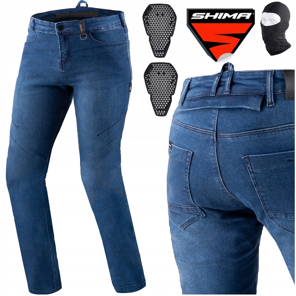 Motocyklové Nohavice Shima Rider Blue Pánske Džínsy Air Force Darček