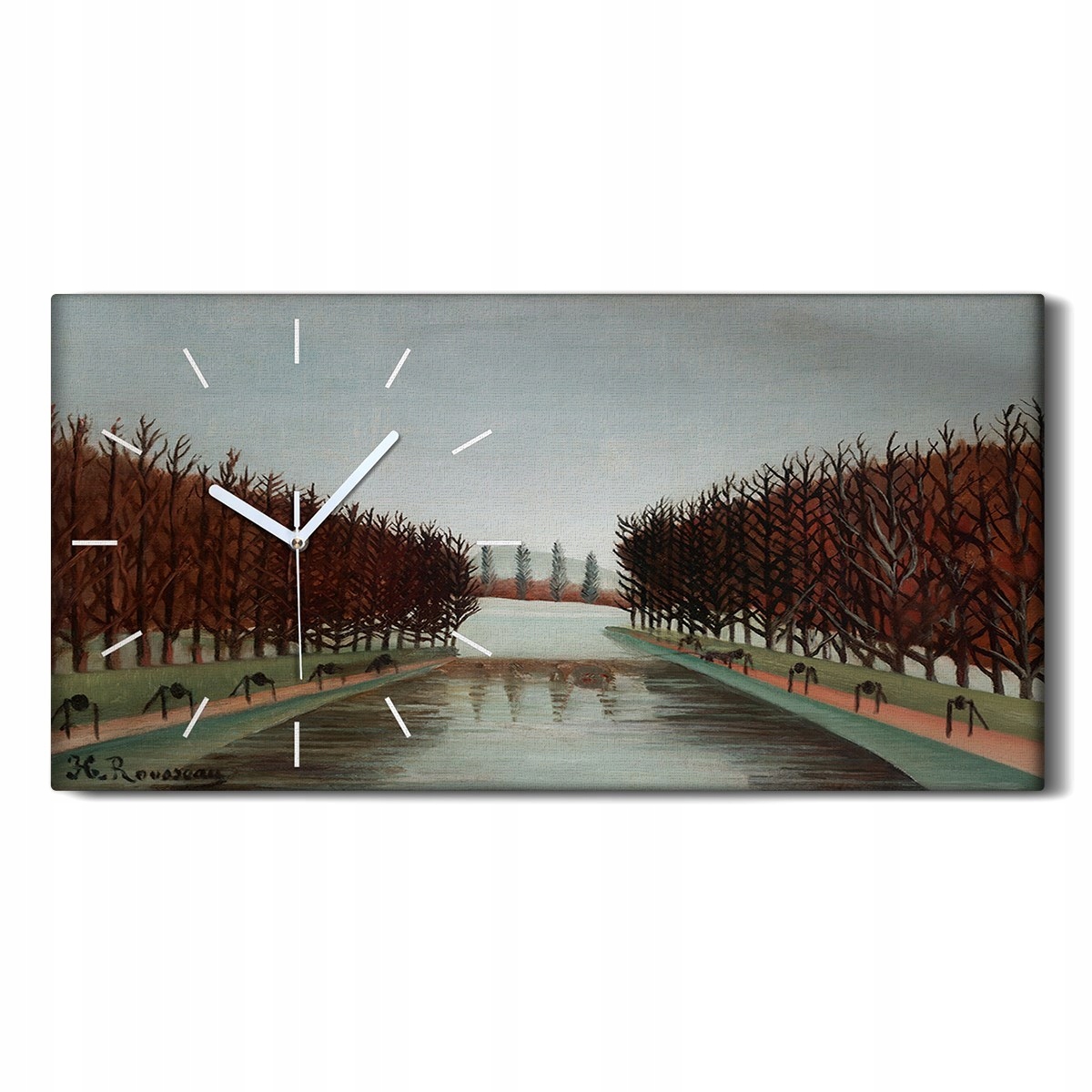 Nástěnné hodiny Park stromy řeka nebe 60x30